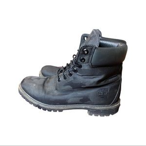 Timberland 6inch black camo canvas boots size 12